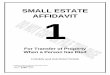 Small Estate AFFIDAVIT For Transfer of Property When a Person 