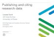 Publishing and citing research data