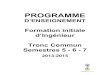 Programme d'enseignement Tronc commun Semestre 5