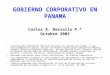 Presentación sobre Gobierno Corporativo en Panamá - Octubre 2003