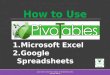 How to use pivot table