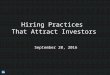 Hiring Practices That Attract Investors [webcast]