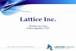 Lattice Incorporated - Investor Presentation