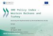 SME Policy Index –  Western Balkans and Turkey: Assessing the Implementation of the Small Business Act for Europe