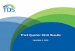 TDS Third Quarter 2016 Results
