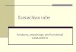 Eustachian tube; anatomy test & disorders 8.2.2016 Dr.Bakshi