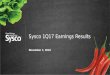 Sysco Q1 2017 Earnings Presenation