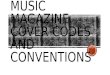 Music magazine cover codes + conventions