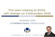 The laws relating to AVOs will change on 3 December 2016