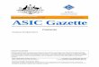Commonwealth Of Australia Gazette Published By ASIC ASIC Gazette