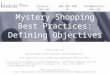 Mystery Shopping Best Practices - Define Objectives