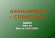 Assignement « curation»