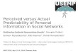 Perceived versus Actual Predictability of Personal Information in Social Networks