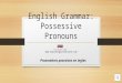 English vocabulary - Pronombres Posesivos