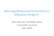 Prof. Rafael Lalive: "Was sagt Behavioral Economics zu Migrationsfragen?" - Zurich Behavioral Economics Network