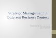 Strategic management in different business context