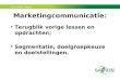 Marketingcommunicatie 03 20150902 segmentatie en doelgroepkeuze