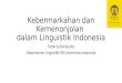Kebermarkahan dan Kemenonjolan dalam Linguistik Indonesia