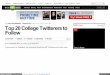 Unigo - CBS News - Top 20 college twitterers to follow