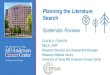 Planning the Literature Search - Systematic Reviews