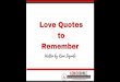 Love Quotes to Remember