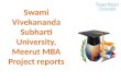 Swami Vivekananda Subharti University, Meerut MBA Project reports