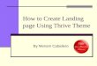 How to create landing page using Thrive Theme