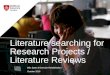 SES3330 literature searching for research projects and literature reviews 2016