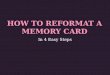 How To Reformat A Memory Card
