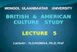 Lecture 5 of Culture study