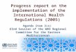 Progress report on the implementation of the International Health Regulations (2005)