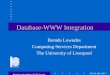 IWMW 1997: Database-WWW Integration