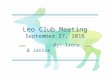 September 27th, 2016 Tuesday meeting