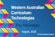 Key Messages : WA Curriculum Digital Technologies