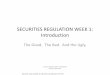 Securities Regulation Week 1 Lecture Slides