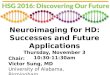 Neuroimaging for HD: Successes and Future Applications
