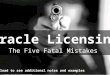 Oracle licensing rules   the 5 fatal mistakes