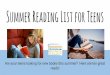 Summer Reading List for Teens