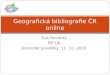 Eva Novotná: Geografická bibliografie ČR online