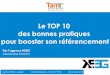 Conférence TOP10 des bonnes pratiques référencement - Alexandre Santoni - Keeg