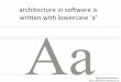 Software Architecture is written with lowercase a