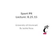 Sports PR Lecture: 8.25.15