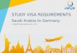 VISA REQUIREMENTS - Saudi Arabia to Germany - study