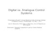 Digital vs. Analogue Control Systems