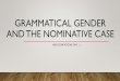 Lesson 2 grammatical gender and the nominative case