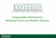 Cooperative Extension's National Focus on Health literacy