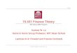 15.401 Finance Theory I, Forward and futures contracts