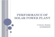 Performance of solar plant