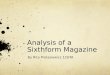 Analysis of a Sixthform Magazine 2