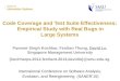 Code Coverage and Test Suite Effectiveness: Empirical Study with Real Bugs in Large Systems
